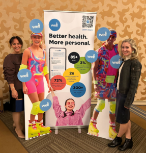 Well Chief Growth Officer Renya Spak (l) and VP of Consultant Relations Lindsay Hunter (r) pose at the Employee Health Care Conference 