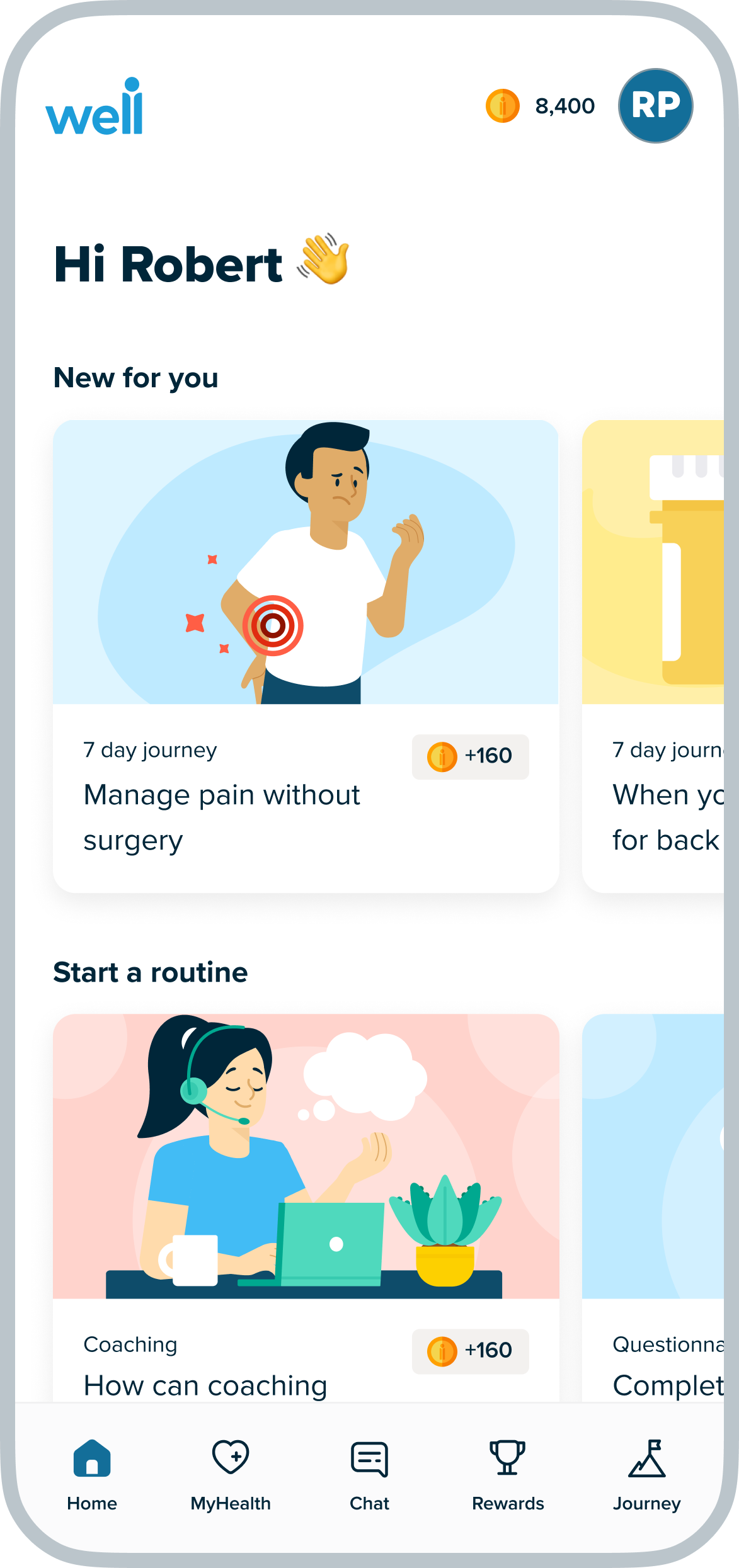 App Screen for Better health. More personal.